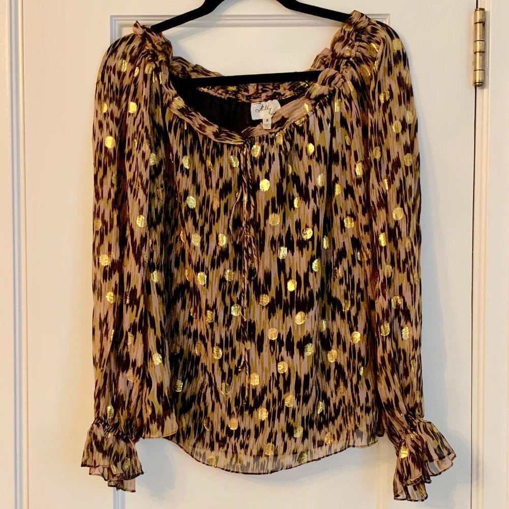 Milly of New York L/S Multicolor Top Size 2